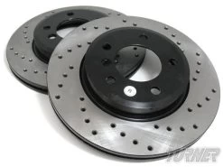 Cross-Drilled Brake Rotors - Front - E90 330i & 330xi (pair) -Auto Parts 1107600 x800