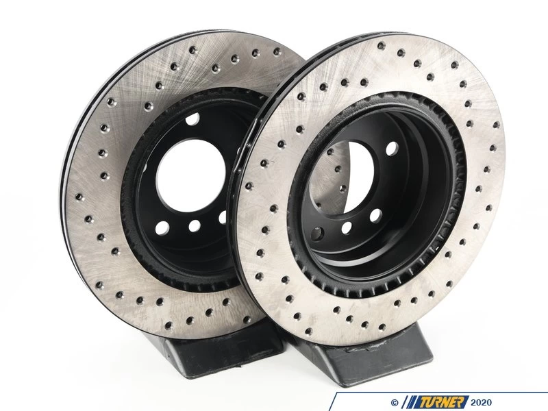 Cross-Drilled Brake Rotors - Rear - E90 E92 325i 328i (pair) 5 Cross-Drilled Brake Rotors - Rear - E90 E92 325i 328i (pair) - Image 3