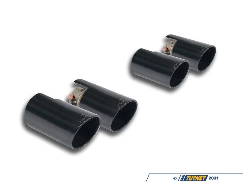 Exhaust Tips - 90mm - Black Stainless