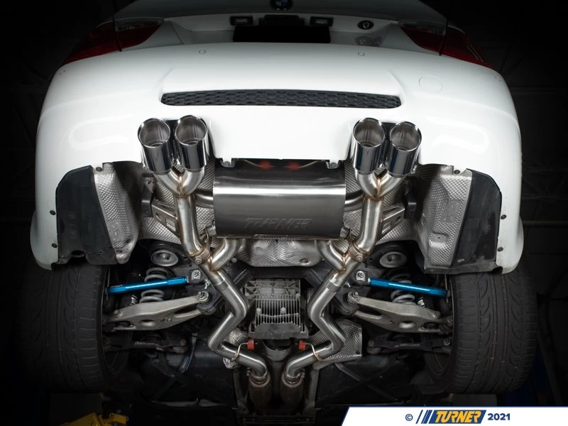 E9X M3 Turner Motorsport Stainless Steel Valved Axle Back Exhaust - Brushed Tips 4 E9X M3 Turner Motorsport Stainless Steel Valved Axle Back Exhaust - Brushed Tips - Image 2