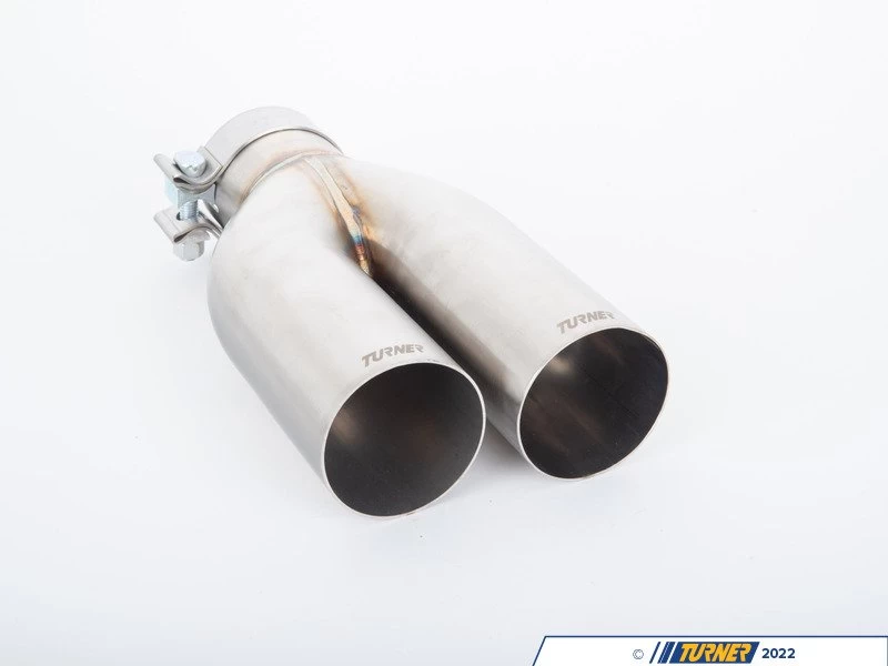 Turner Motorsport Single Wall Exhaust Tip - 2.75 Inlet - 3.0 OD - Stepped Left - Brushed Stainless