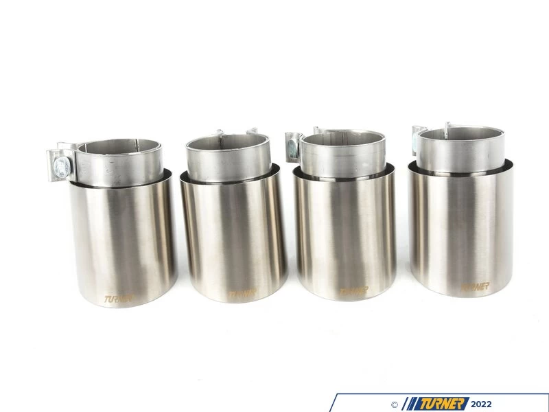 Turner 4" Double Wall Exhaust Tip W/ Brushed Stainless Finish - Set Of Four