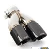 Turner Motorsport Double Wall Slash Cut Exhaust Tip - 2.75 Inlet - 3.5 OD - Stepped Left - Titanium Black Chrome