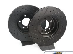 Front V5 Drilled & Slotted Brake Rotors - Set (338x26) -Auto Parts 1841422 x800