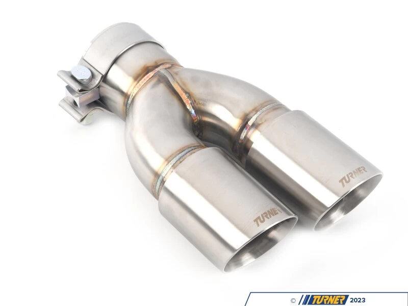 Turner Motorsport Double Wall Slash Cut Exhaust Tip - 2.75 Inlet - 3.0 OD - Stepped Left - Brushed Stainless 7 Turner Motorsport Double Wall Slash Cut Exhaust Tip - 2.75 Inlet - 3.0 OD - Stepped Left - Brushed Stainless - Image 5