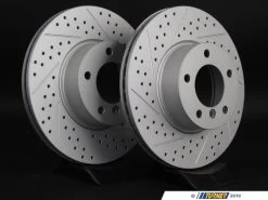 Front Cross Drilled & Slotted Brake Rotors - Pair (312x24)