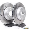 Genuine BMW Rear Cross Drilled Brake Rotor Pair - 350x24 - E9X M3, E82 1 M Coupe -Auto Parts 462455 x800