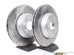 Genuine BMW Rear Cross Drilled Brake Rotor Pair - 350x24 - E9X M3, E82 1 M Coupe