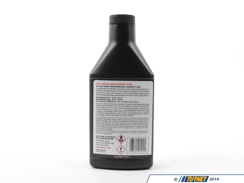 Redline Red Line RL-600 DOT4 Brake Fluid - 473ml 4 Redline Red Line RL-600 DOT4 Brake Fluid - 473ml - Image 2