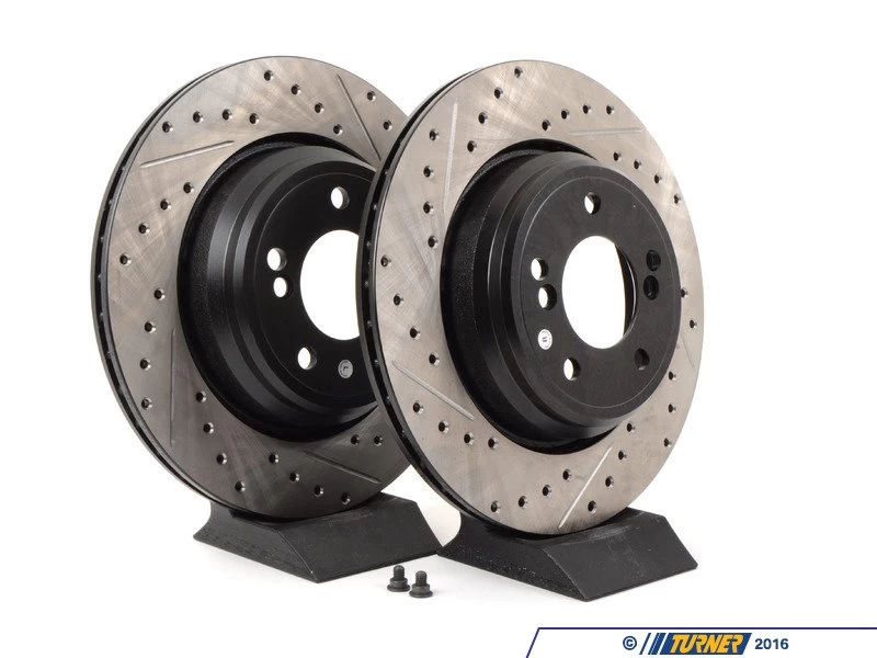 Cross-Drilled & Slotted Brake Rotors - Rear - E39 M5 & E46 M3 (pair) 3 Cross-Drilled & Slotted Brake Rotors - Rear - E39 M5 & E46 M3 (pair)