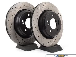 Cross-Drilled & Slotted Brake Rotors - Rear - E39 M5 & E46 M3 (pair) 14 Cross-Drilled & Slotted Brake Rotors - Rear - E39 M5 & E46 M3 (pair) -Auto Parts 813551 x800