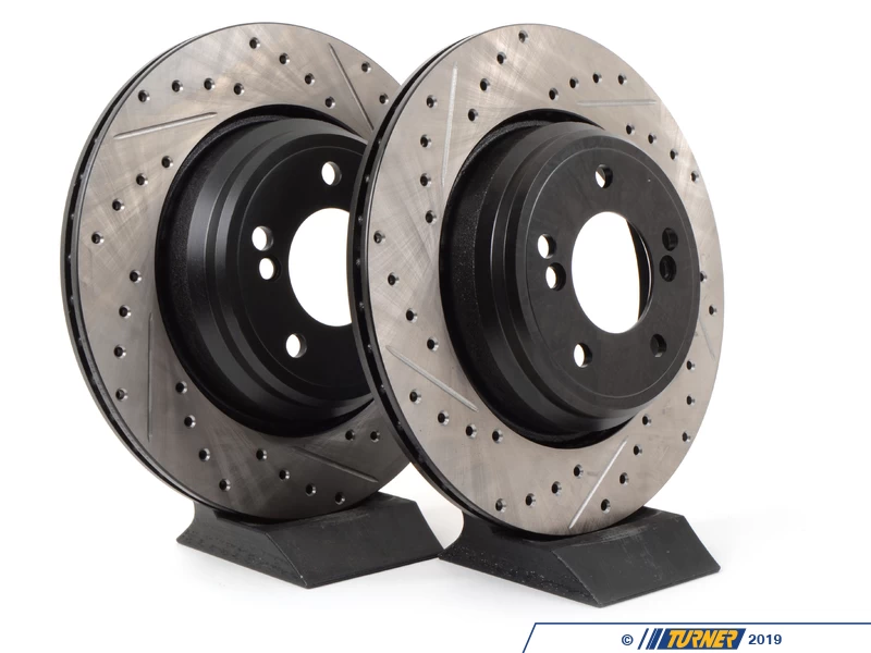 Cross-Drilled & Slotted Brake Rotors - Rear - E39 M5 & E46 M3 (pair) 5 Cross-Drilled & Slotted Brake Rotors - Rear - E39 M5 & E46 M3 (pair) - Image 3