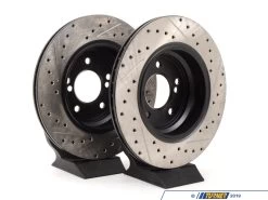 Cross-Drilled & Slotted Brake Rotors - Rear - E39 M5 & E46 M3 (pair) 15 Cross-Drilled & Slotted Brake Rotors - Rear - E39 M5 & E46 M3 (pair) -Auto Parts 813552 x800
