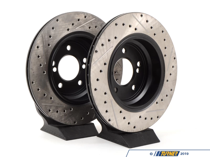 Cross-Drilled & Slotted Brake Rotors - Rear - E39 M5 & E46 M3 (pair) 6 Cross-Drilled & Slotted Brake Rotors - Rear - E39 M5 & E46 M3 (pair) - Image 4