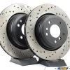 Cross-Drilled & Slotted Brake Rotors - Rear - E90 330i/Xi, E9X 335i/Xi (pair) -Auto Parts 841057 x800