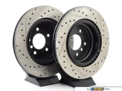 Cross-Drilled & Slotted Brake Rotors - Rear - E90 330i/Xi, E9X 335i/Xi (pair) -Auto Parts 841059 x800