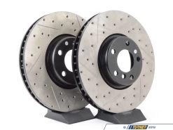 Cross-Drilled & Slotted Brake Rotors - Front - F10 F12 F06 F01 F07 (Pair) -Auto Parts 851159 x800