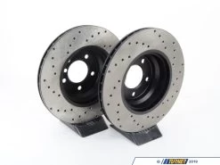 Cross-Drilled Brake Rotors - Front - E90 330i & 330xi (pair) -Auto Parts 897758 x800