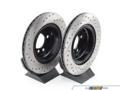 Cross-Drilled & Slotted Brake Rotors - Rear - E90 E92 325i 328i (pair) -Auto Parts 945692 x800